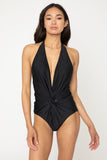 Marina West Swim Twisted Plunge Halter One Piece Swimsuit - felvior