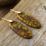 Natural Stone Copper Dangle Earrings - felvior