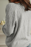 Openwork Button Down Long Sleeve Cardigan - felvior