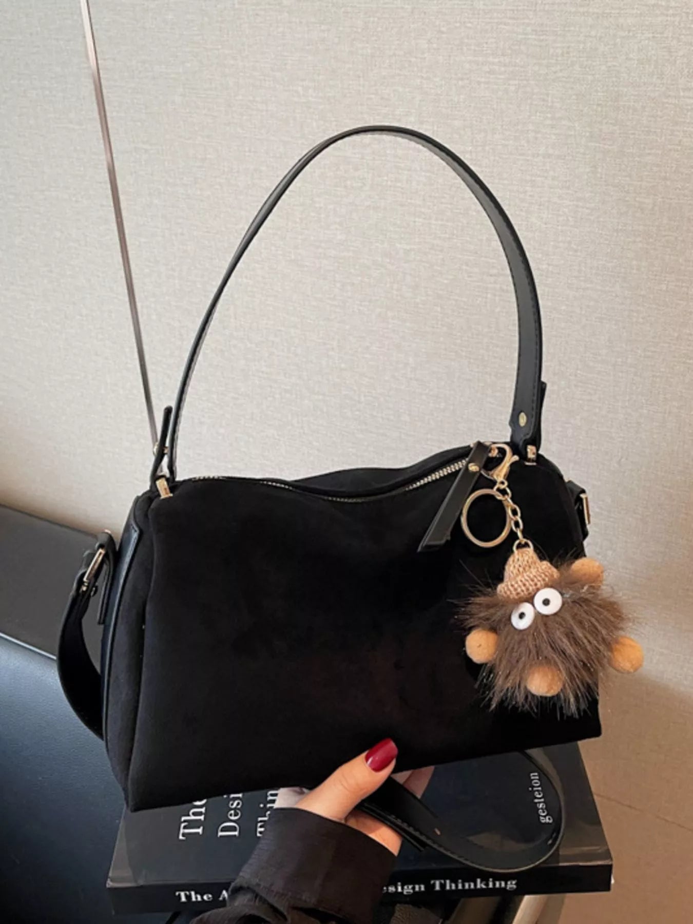 Crossbody Bag with Furry Charm Secondary image