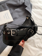 PU Leather Buckle Shoulder Bag