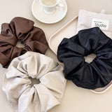3-Piece PU Leather Elastic Hair Scrunchy - felvior