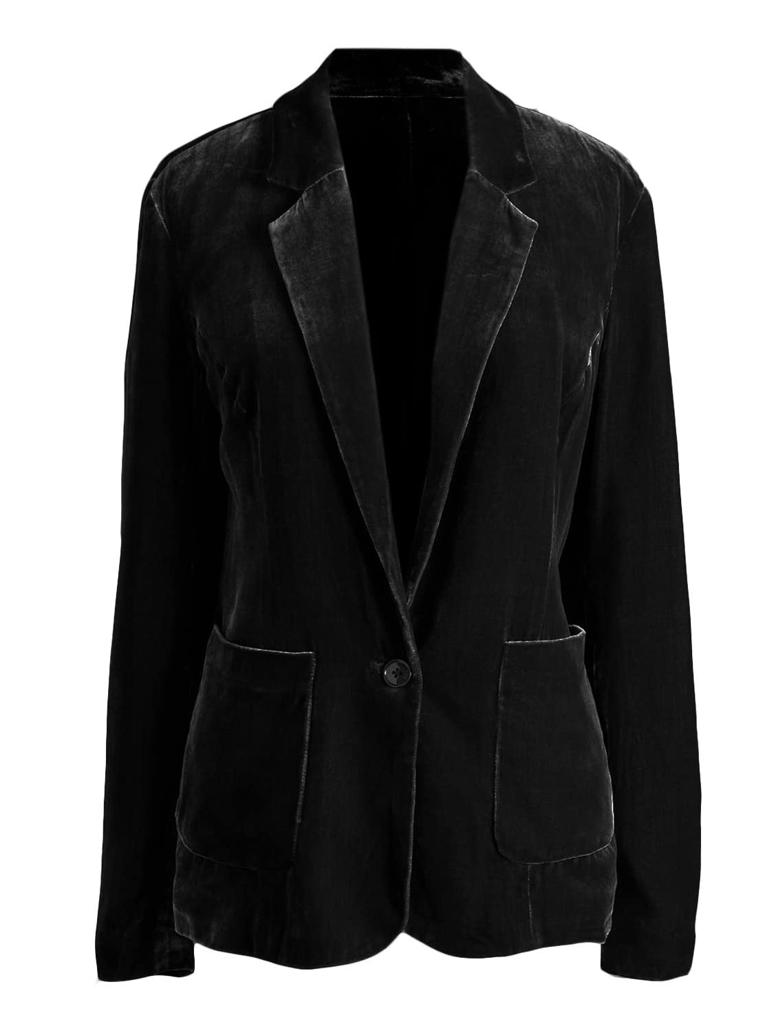 Pocketed Button Up Lapel Collar Blazer - felvior