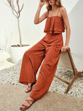Swiss Dot Layered Cami and Pants Set - felvior