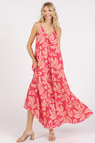 Mittoshop Printed V-Neck Maxi Cami Dress with Pockets - felvior