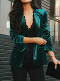 Button Up Lapel Collar Blazer - felvior