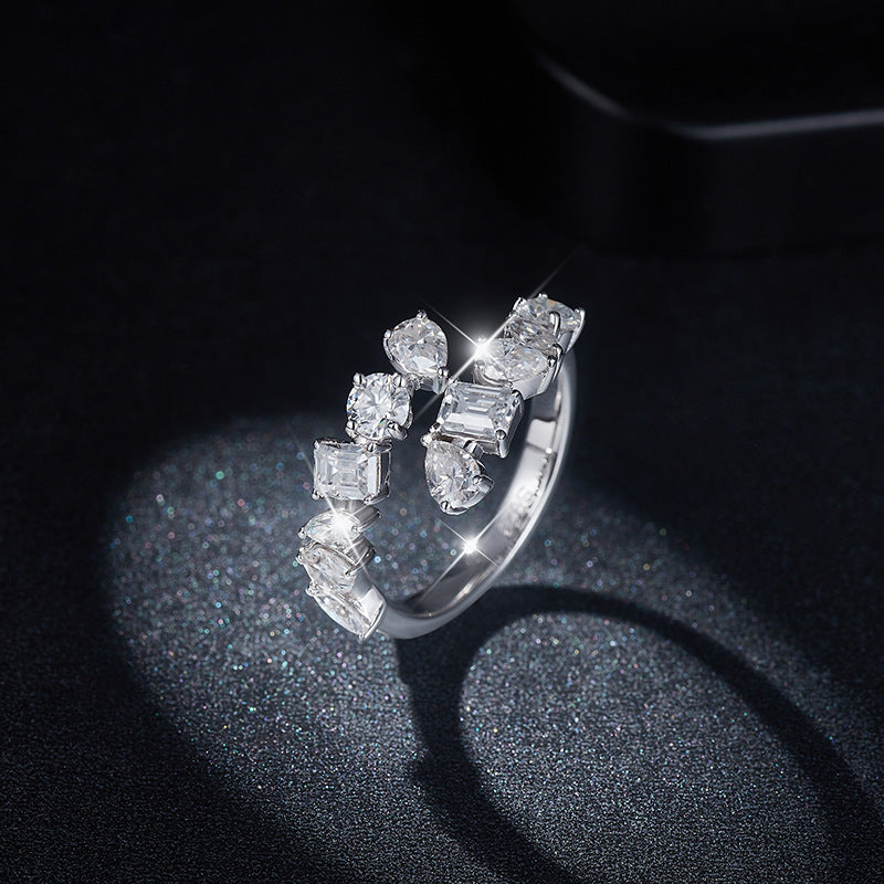2.6 Carat Moissanite 925 Sterling Silver Bypass Ring - felvior
