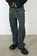 Men's Baggy Jeans with Cargo Pockets
