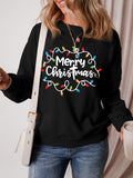 MERRY CHRISTMAS Dropped Shoulder Long Sleeve Sweatshirt - felvior