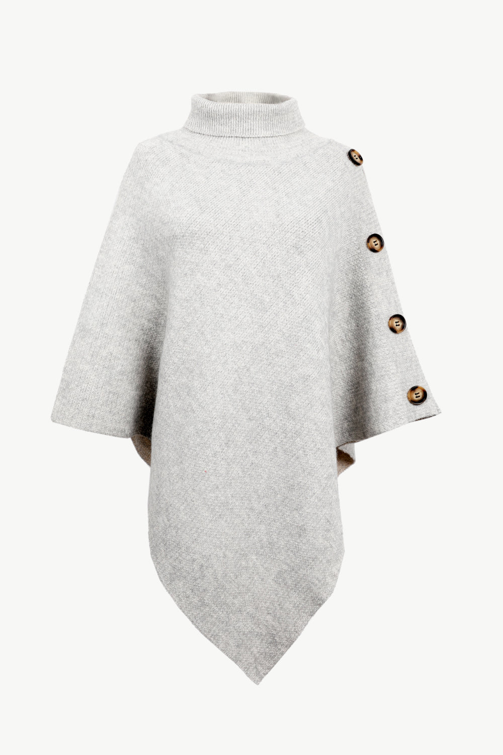 Turtleneck Buttoned Poncho - felvior