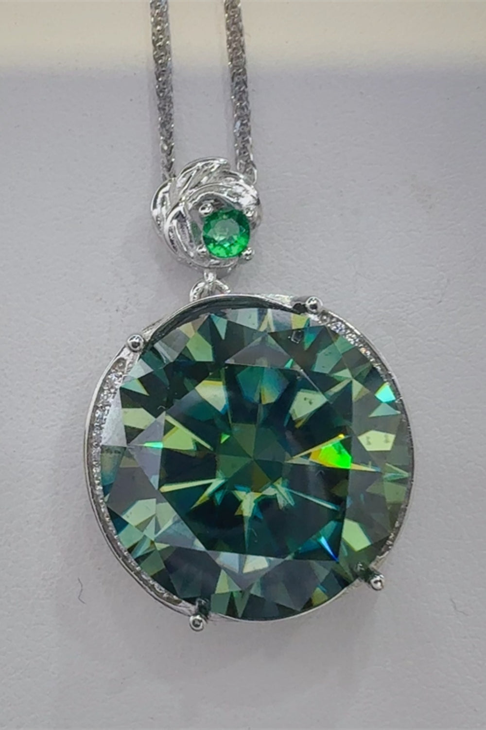 20 Carat Moissanite 925 Sterling Silver Pendant Necklace - felvior