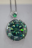 20 Carat Moissanite 925 Sterling Silver Pendant Necklace - felvior
