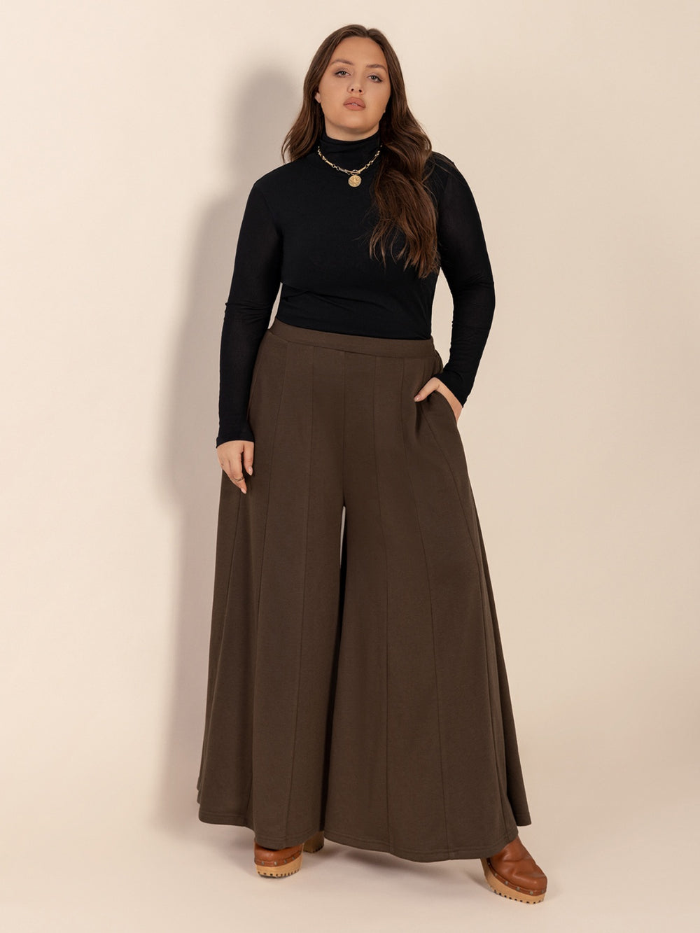 Plus Size Wide Leg Pants with Pockets