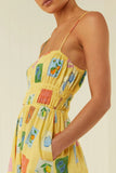 Printed Square Neck Maxi Cami Dress - felvior