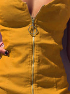 Full Size Zip-Front Bodycon Mini Dress Plus Size