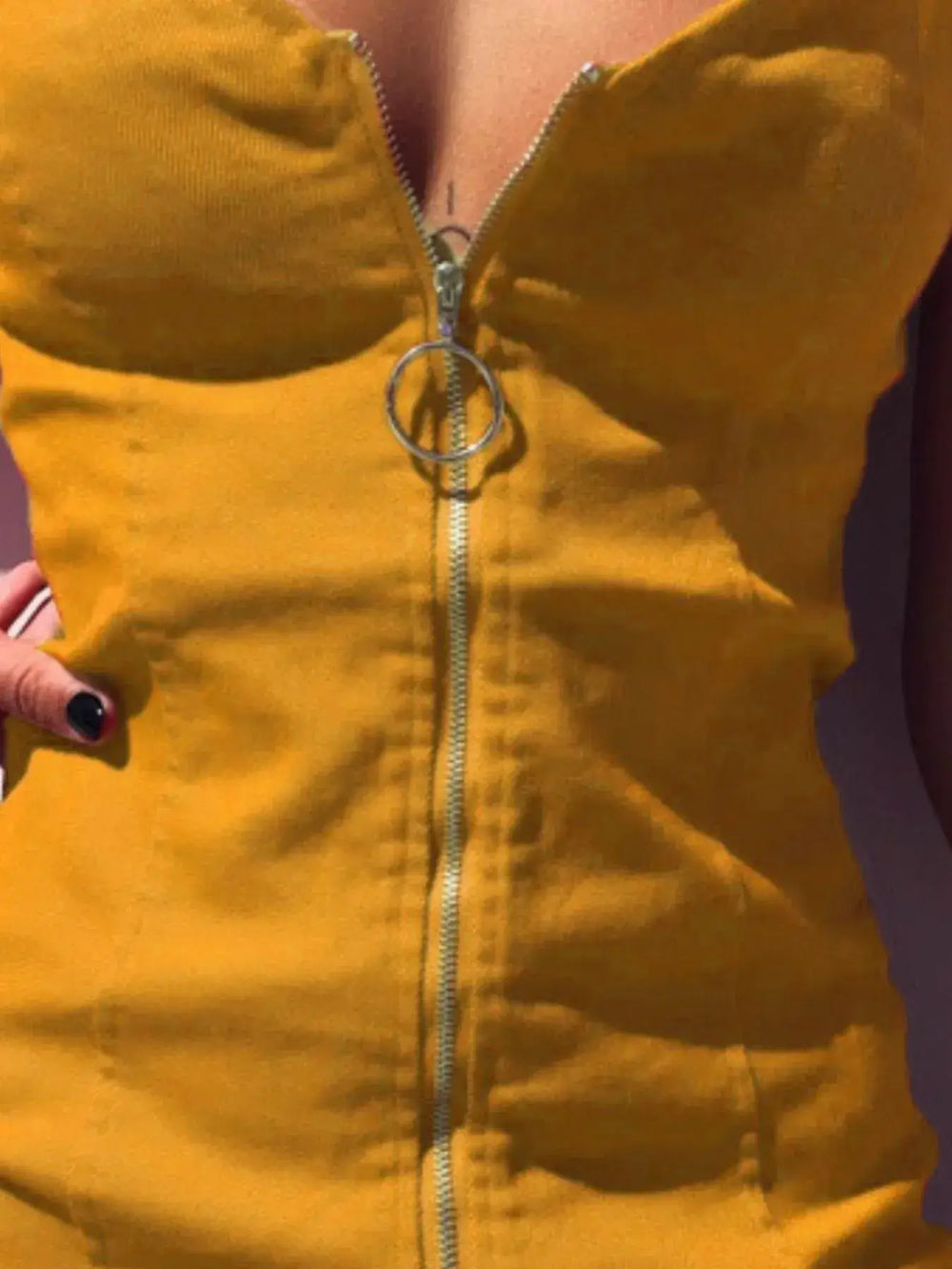 Full Size Zip-Front Bodycon Mini Dress Plus Size