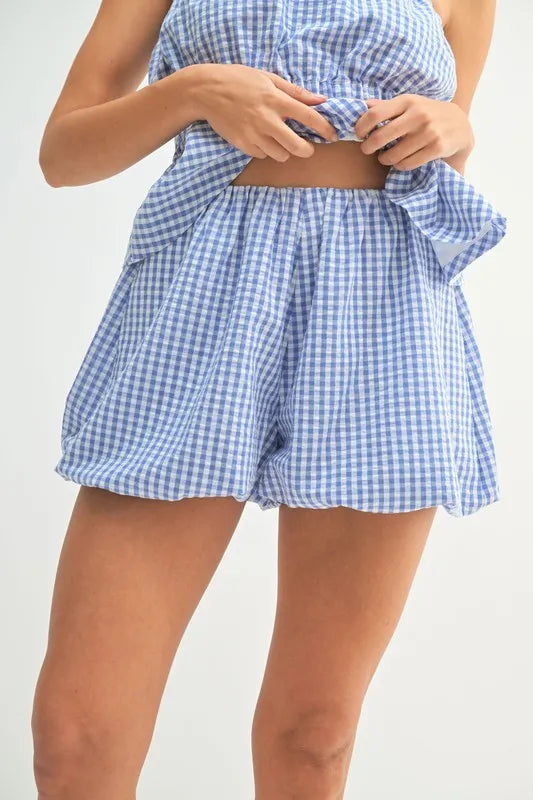 MABLE Gingham Tube Top and Shorts Set - felvior