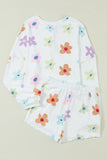 Printed Quarter Button Top and Drawstring Shorts Lounge Set - felvior