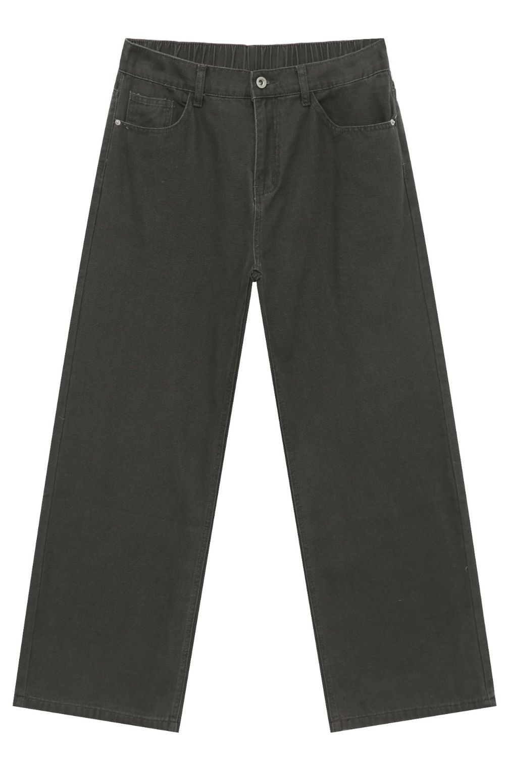 Men's Half Elastic Waist Jeans with Pockets