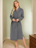 Tied Lounge Nightgown with Pockets - felvior