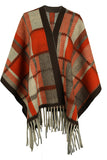 Cloak Sleeve Fringe Detail Poncho - felvior
