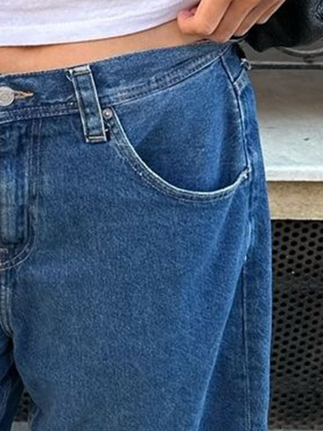 High Waist Denim Shorts with Pockets - felvior