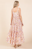 Mittoshop Flower Print Tiered Sleeveless Empire Maxi Dress - felvior
