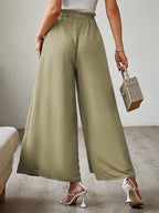 Tied Slit Wide Leg Pants