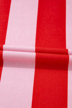 Stripe Side Slit Round Neck T-Shirt