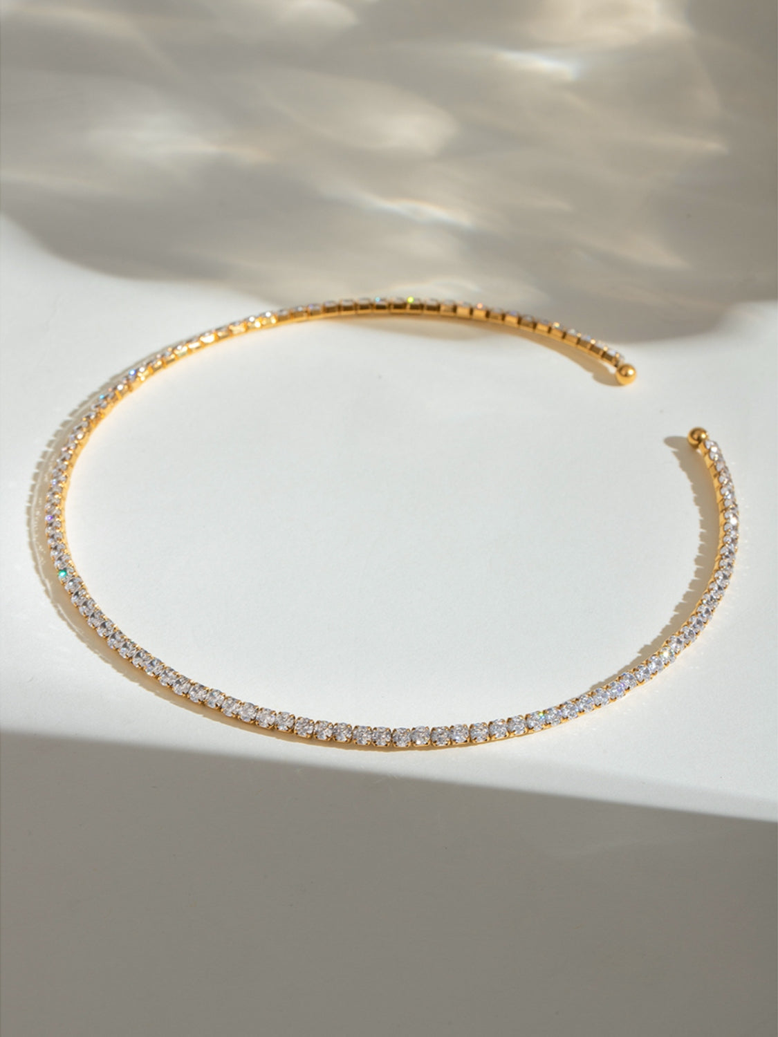 Stainless Steel Inlaid Zircon Necklace - felvior