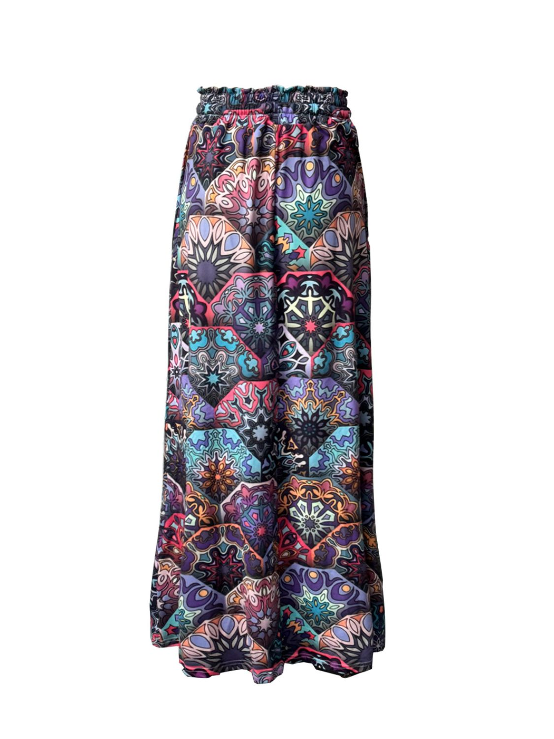 Printed Maxi Skirt with Pockets - felvior