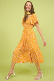 Mittoshop Flower Print Flutter Sleeve Smocked Midi Dress - felvior