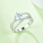 1 Carat Moissanite 925 Sterling Silver Ring