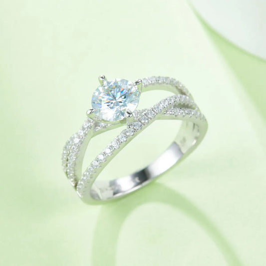 1 Carat Moissanite 925 Sterling Silver Ring - felvior