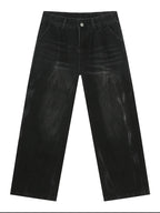 Men's High Waist Washed Jeans