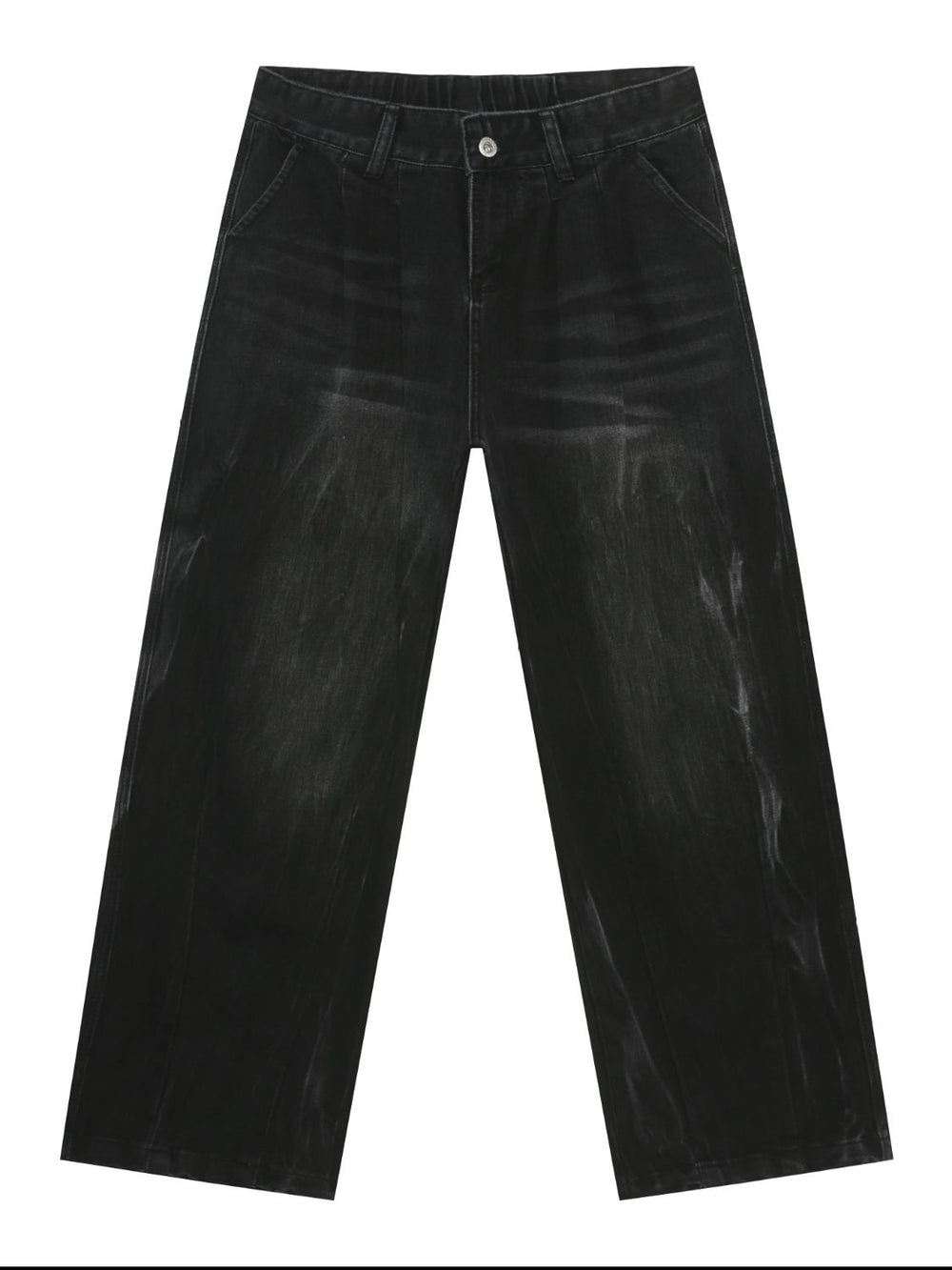 Men's High Waist Washed Jeans