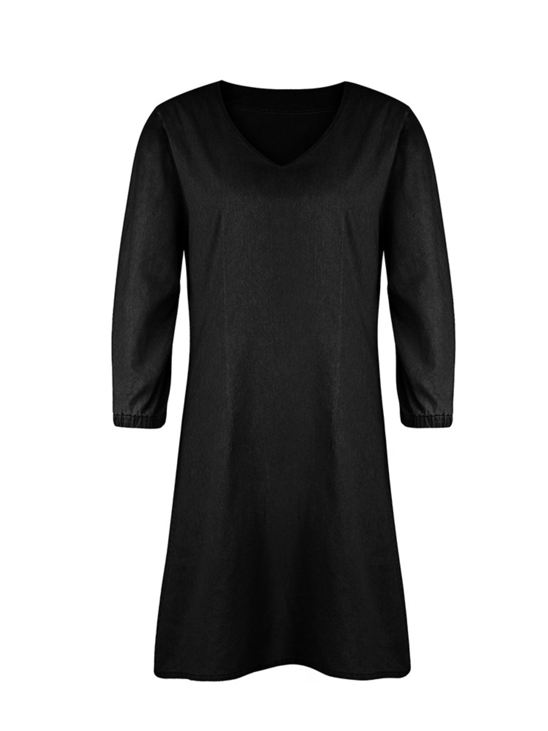 Full Size V-Neck Half Sleeve Dress - felvior