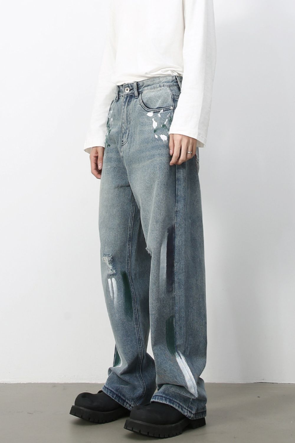 Men's Paint Wide Leg Jeans