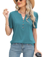 Notched Short Sleeve T-Shirt