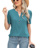 Notched Short Sleeve T-Shirt - felvior