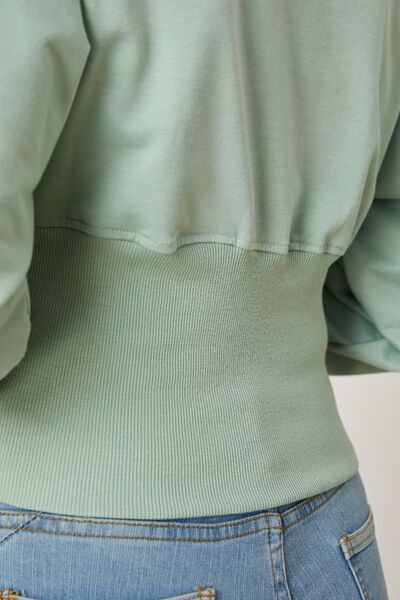 Boat Neck Lantern Sleeve Blouse - felvior