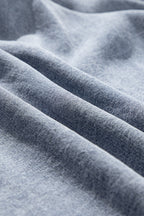 Ruffled Shirred Denim Top