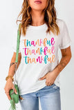 Full Size THANKFUL Round Neck Short Sleeve T-Shirt - felvior