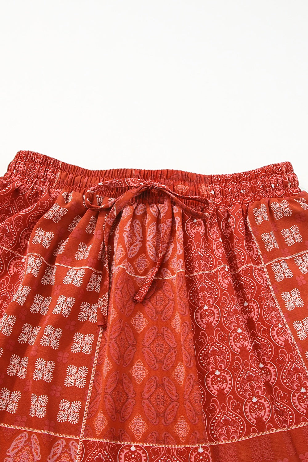 Printed Drawstring Midi Skirt - felvior