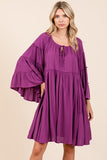 Mittoshop Frill Tie Neck Bell Sleeve Dress - felvior