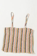 Striped Smocked Cami Top and Wide Leg Pants Set