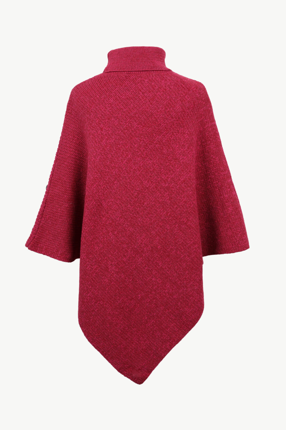 Turtleneck Buttoned Poncho - felvior