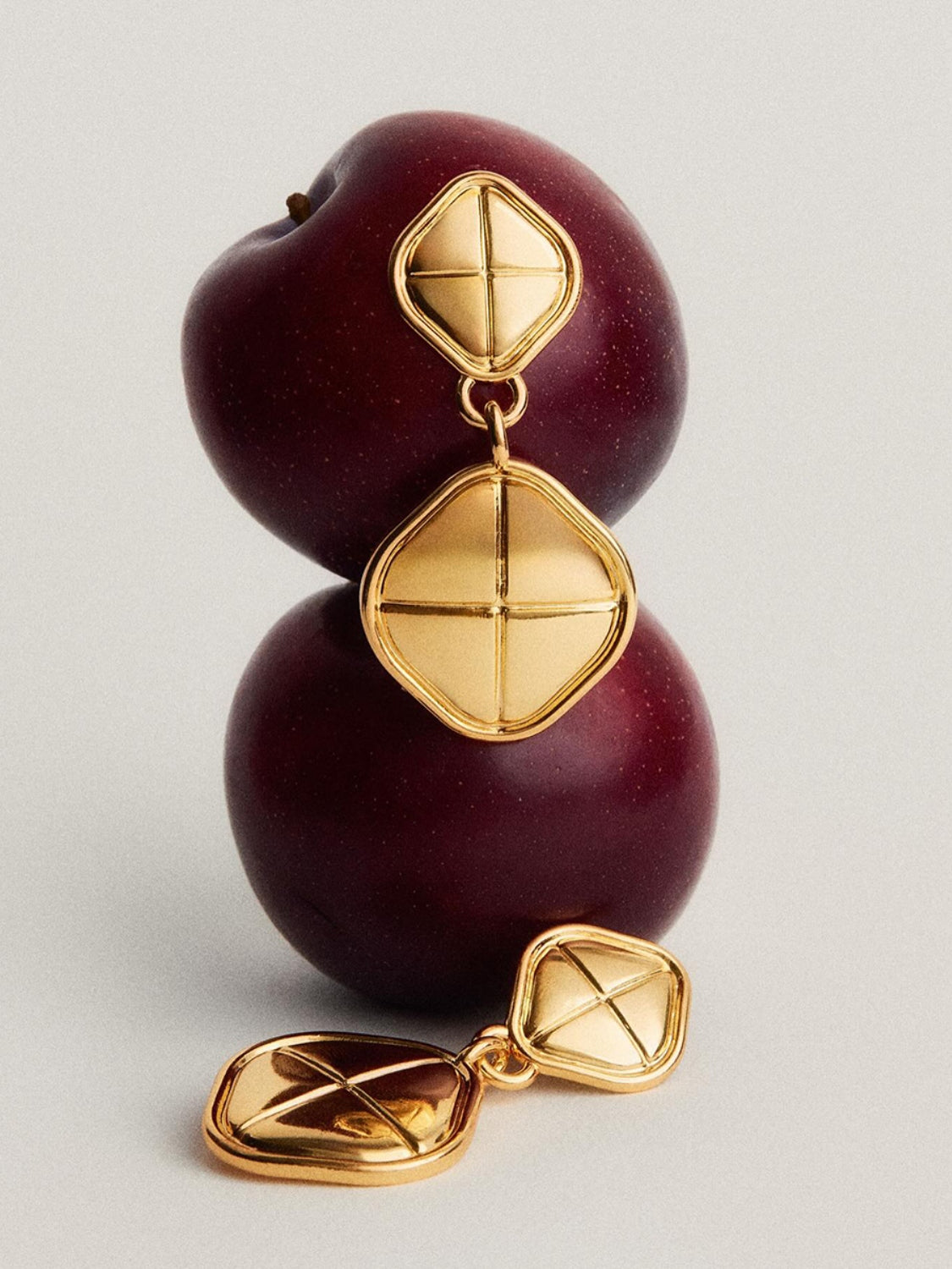 18K Gold-Plated Stainless Steel Square Earrings - felvior