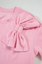 Bow Round Neck Short Sleeve T-Shirt
