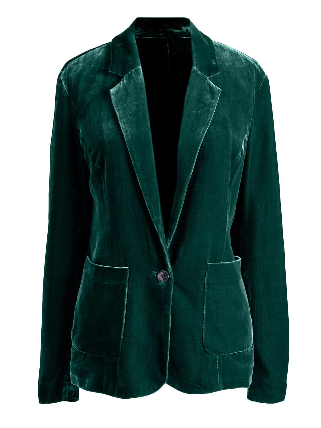 Pocketed Button Up Lapel Collar Blazer - felvior